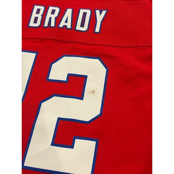 Nike New England Patriots Tom Brady #12 Red Throwback NFL Jersey Women's Large - Picture 6 of 9